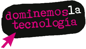 A black rounded rectangular blob with hot pink text in the middle and a hot pink cursor on the bottom left.