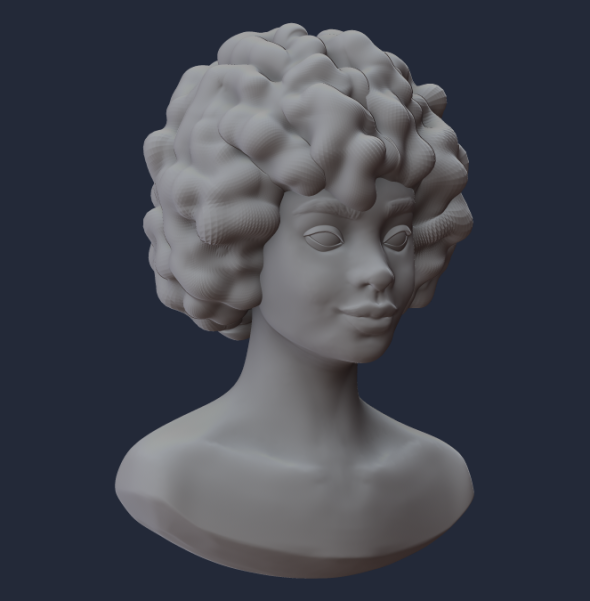 3D render of a black woman with an afro