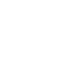 A white triangle with a white top half and three stacked rows of smaller triangles sequentially cut out in the bottom.