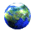 A 3D graphic of the earth as a sphere.