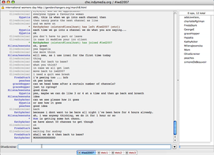 Screenshot of the IRC chat session with 12 people and textually protesting