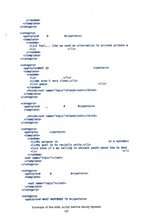 A white page of a script written in code typed in blue text. Below is a black text caption.