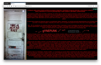 Screenshot of black website with red text. A photo of an old and beaten door with scratch marks and "This is not an exit" written in red piant and "Employees only" faintly scratched on top flanks the left of the site.