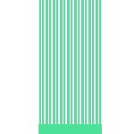A graphic of a green parallel lines in a weaving pattern extending out of a green horizontal rectangle.