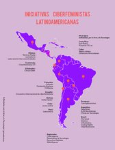 A light pastel plum poster with an orange title and a purple map of South America with orange pins on different countries. Black text of the countries followed by locations surround the map.