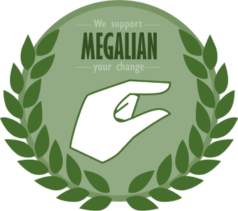 An earthy green graphic logo with a wreath bordering a circle with white and green text on top and a white hand creating a pinching gesture with the thumb and index finger in the middle.