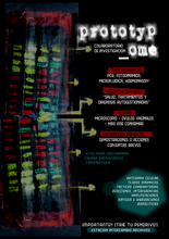 A black flyer with a neon colored x-ray of a genome and white and text