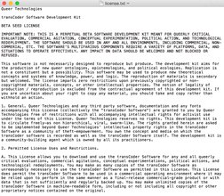 Screenshot of a text edit file with black type. The title is license.txt